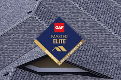 Rooftop in a newly constructed subdivision in Greenwich, CT, showing asphalt shingles and multiple roof lines.