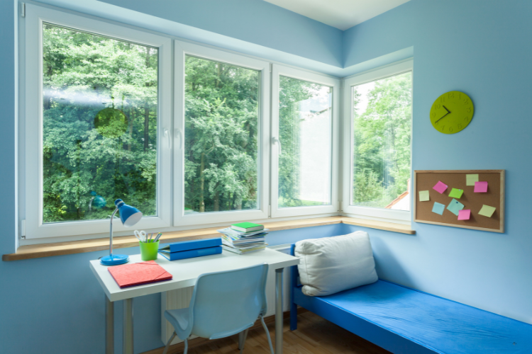 Home in Bridgeport with newly installed energy-efficient windows.